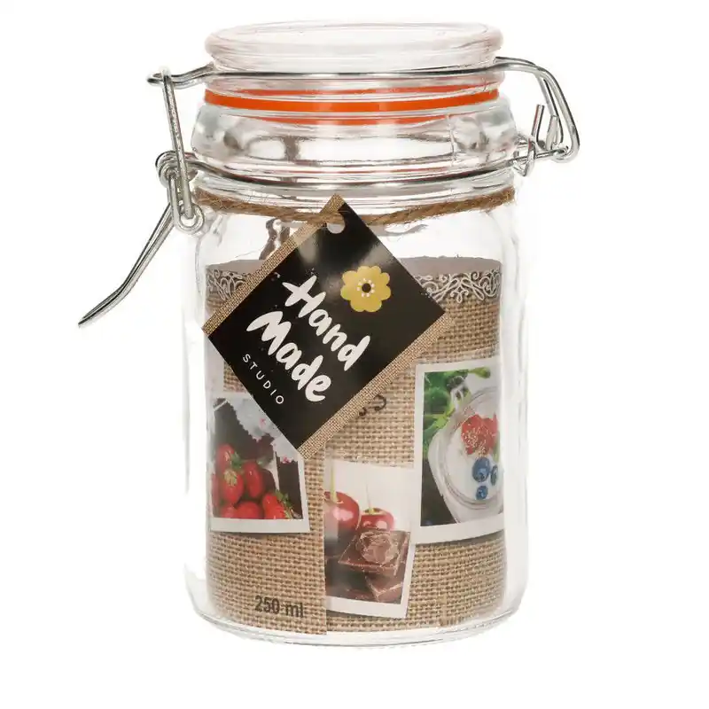 Weckpot - 1x stuks - glas - confituren pot - rode rubberen ring - Weckpotten Topkwaliteit
