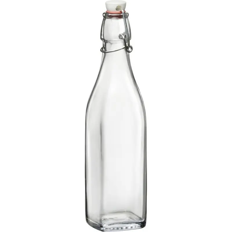 Garantie Inbegrepen Bormioli Rocco beugelfles/weckfles - 1 liter - glas - vierkant - Weckpotten
