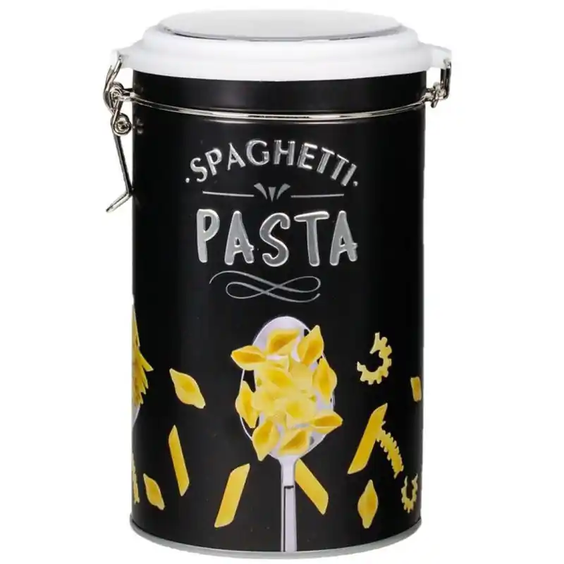 Authentiek Pasta voorraadbus/bewaarblik metaal 11 x 19 cm - Voorraadblikken