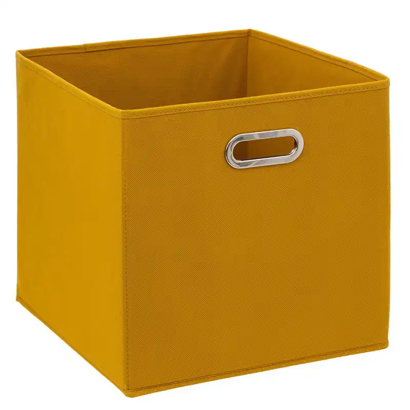 5Five Opbergmand/kastmand - Geel - 31 x 31 x 31 cm - 29L - Opbergmanden Rechtstreeks Van De Fabrikant