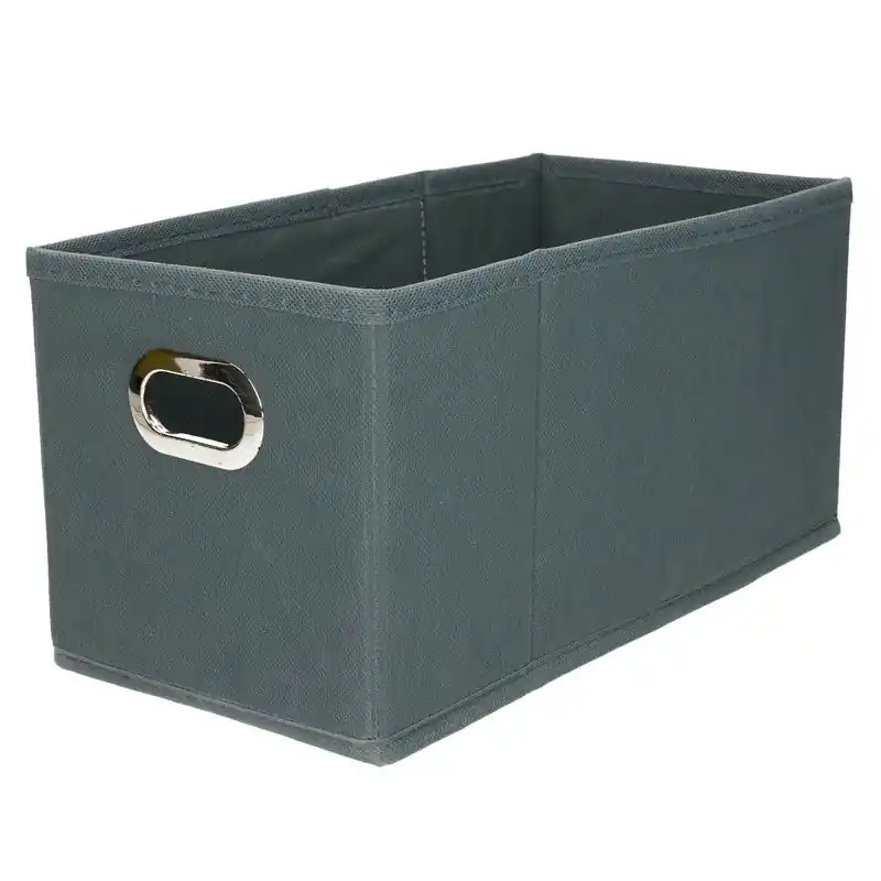 5Five Opbergmand/kastmand - grijsblauw - linnen - 31 x 15 x 15 cm - Opbergmanden Beperkte Voorraad