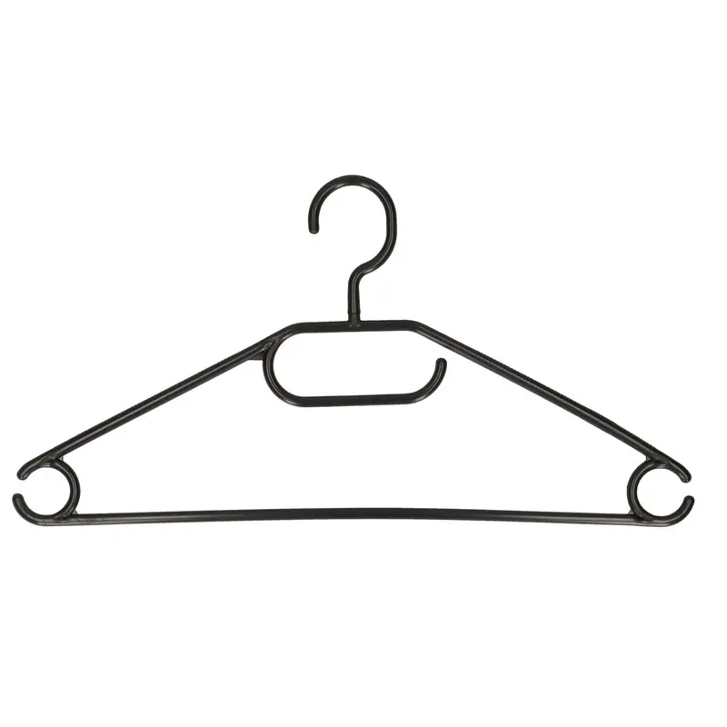 Storage Solutions Kledinghangers set - 10x stuks - kunststof - zwart - kledingkast hangers - Kledinghangers Rechtstreeks Van De Fabrikant