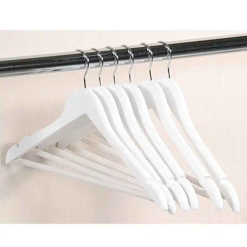 5 Stuks - Luxe FSC® houten kledinghangers - Stevige klerenhangers met broekstang - Kleerhanger - Broekenstang - 44,5 Cm. Breed Meest Verkocht
