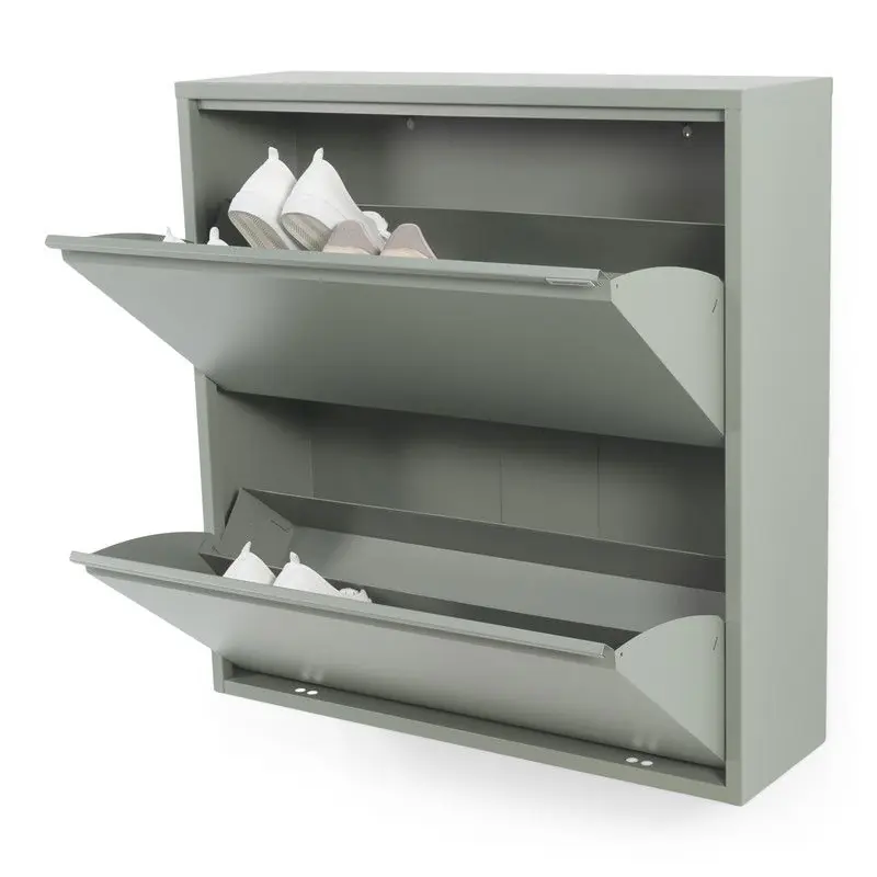 Actieprijs Spinder Design schoenenkast Billy 2 - Dusty Green - 12 paar schoenen