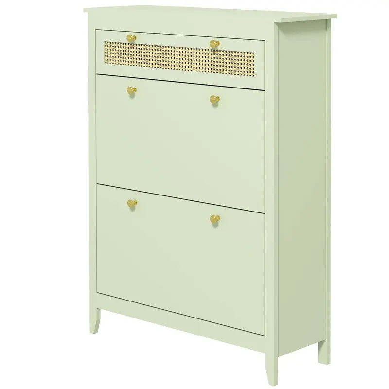 Beste Prijs 4goodz Schoenenkast voor 12 Paar Schoenen, met 1 Uitschuifbare Lade, 2 Klepladen / Groen