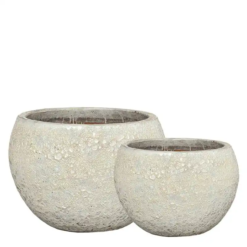 Superprijs PTMD - Pot Javier - Grijs - 58x58x40cm - Set van 2