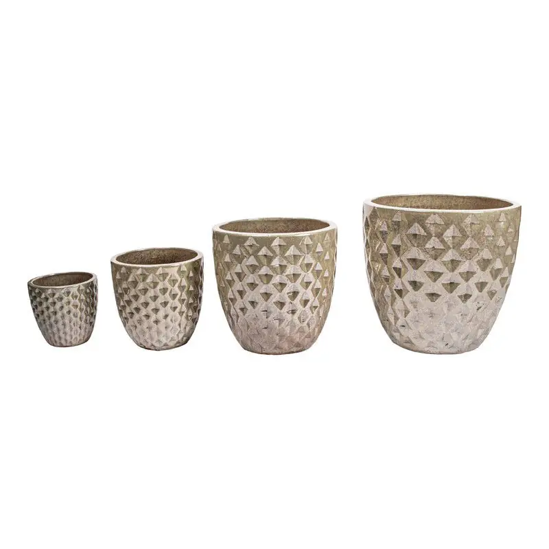 PTMD - Pot Mindy - Wit - 44x44x42cm - Set van 4 Direct Verzonden