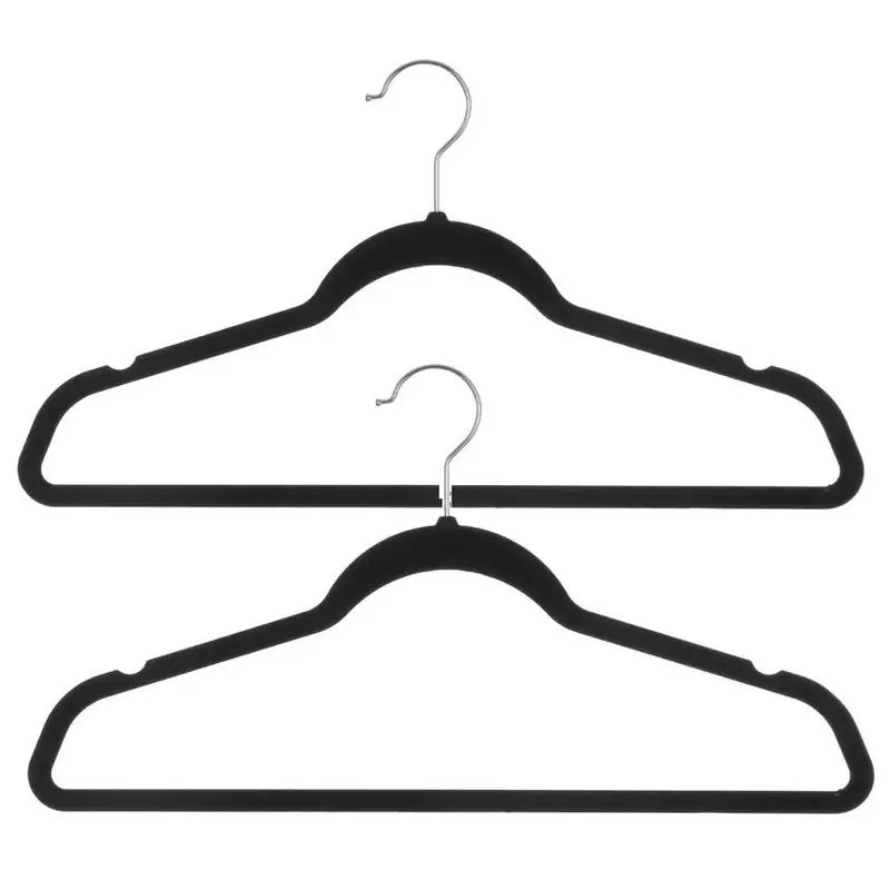 Five Kledinghangers - 24x - zwart - kunststof - 45 x 23 cm - kleerhangers - Kledinghangers Gereduceerde Prijs
