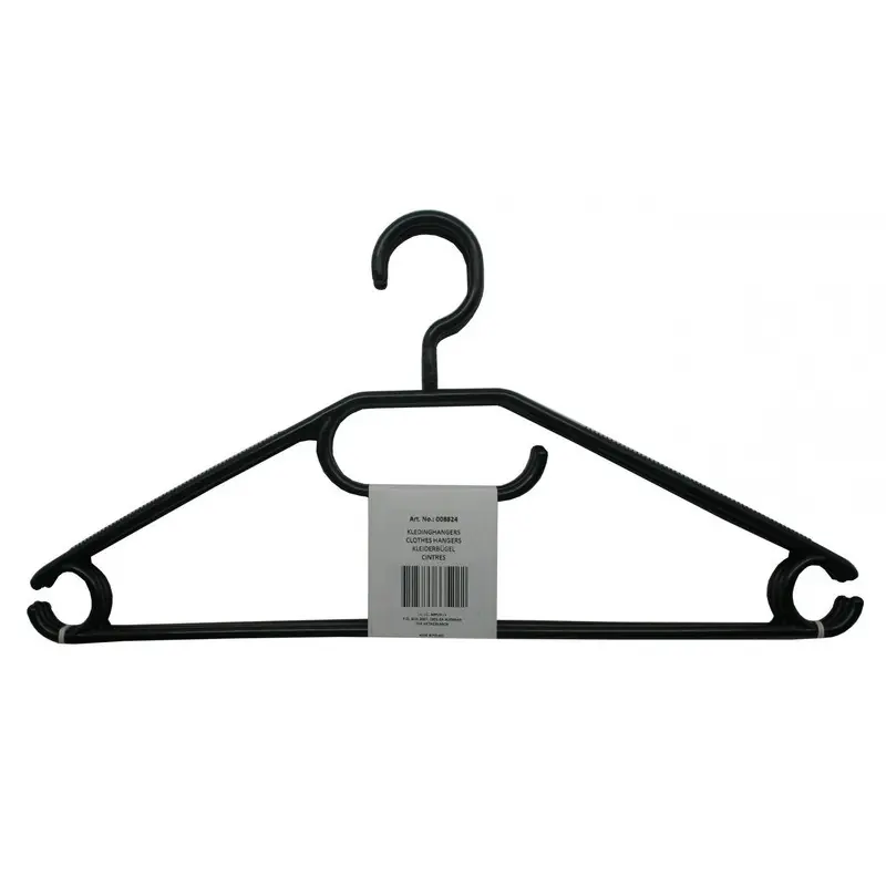 Premium Kledinghanger - 3x - zwart - kunststof - Kledinghangers