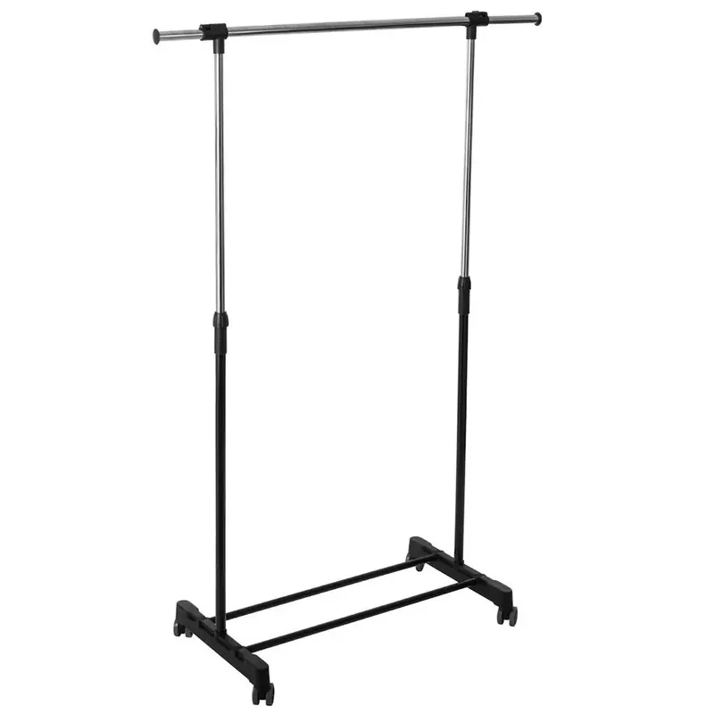 Decopatent® Kledingrek op wieltjes - Verstelbaar Hoogte 95 -165 Cm & Breedte 80-120 Cm - Kleding rek op wielen - Kledingrek metaal Favoriet