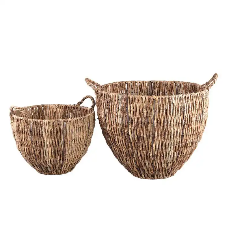 Speciale Aanbieding PTMD - Mand Alfan - Bruin - 59x59x51cm - Set van 2