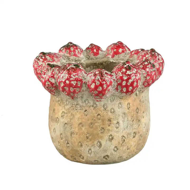 Gereduceerde Prijs PTMD - Pot Fruitsy - Rood - 21x21x18cm