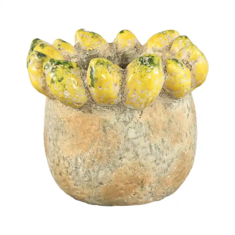 Actieprijs PTMD - Pot Fruitsy - Geel - 23.5x23.5x20cm