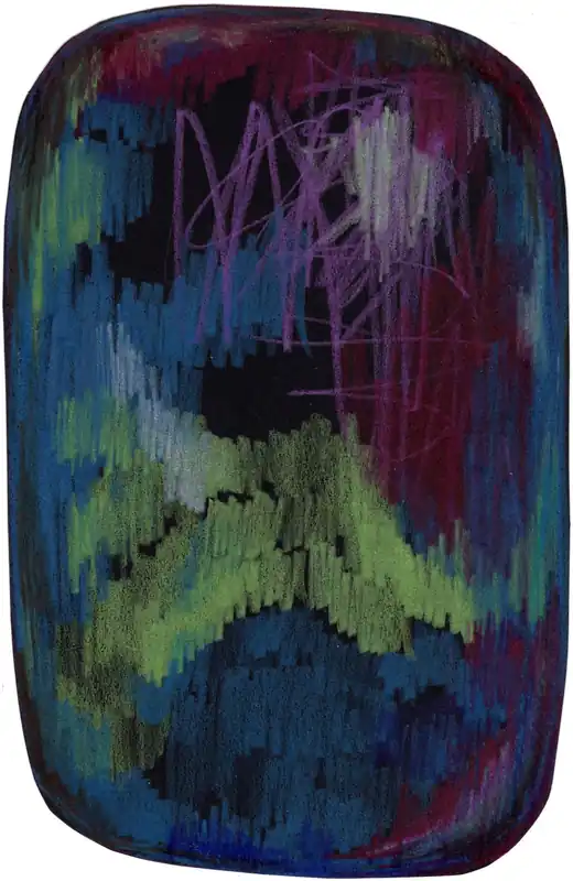 In De Mode Laagpolig vloerkleed Moooi Carpets Scribble Black Green Blue