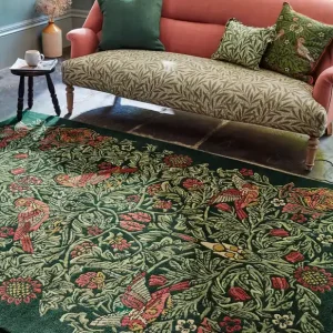 Laagpolig vloerkleed Morris & Co Bird Tump Green 128307 Bulkbestelling