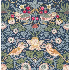 Nieuw Model Laagpolig vloerkleed Morris & Co Strawberry Thief Indigo 027708