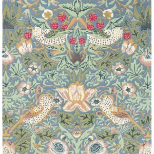 Laagpolig vloerkleed Morris & Co Strawberry Thief Slate 27718 Beste Prijs
