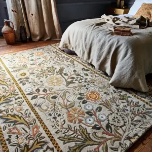 Laagpolig vloerkleed Morris & co Wilhelmina Linen Mustard 127401 Veilige Betaling