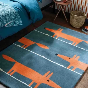 Authentiek Laagpolig vloerkleed Scion Mr Fox Denim 25318