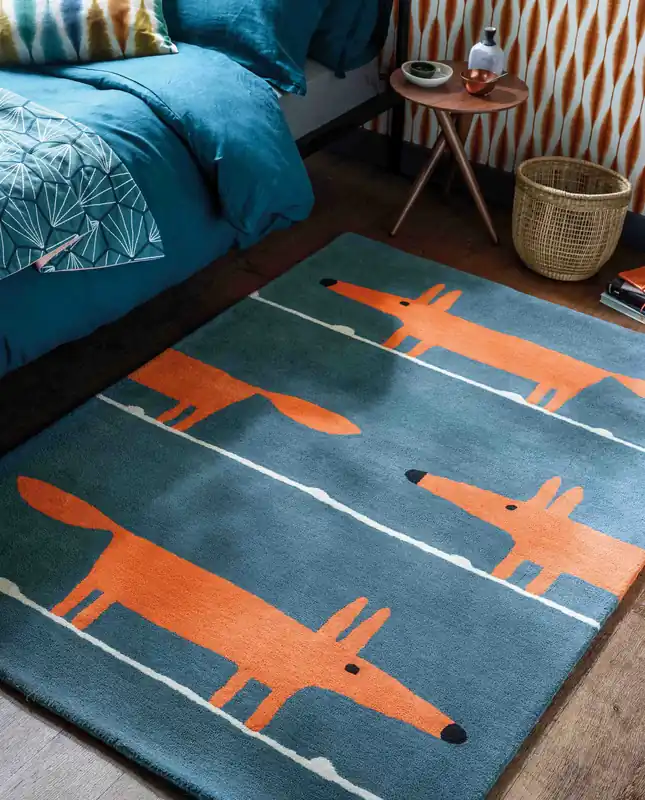 Authentiek Laagpolig vloerkleed Scion Mr Fox Denim 25318