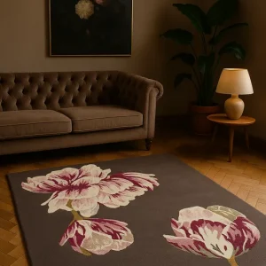 Gratis Verzending Laagpolig vloerkleed Ted Baker Tranquility Aubergine 56005