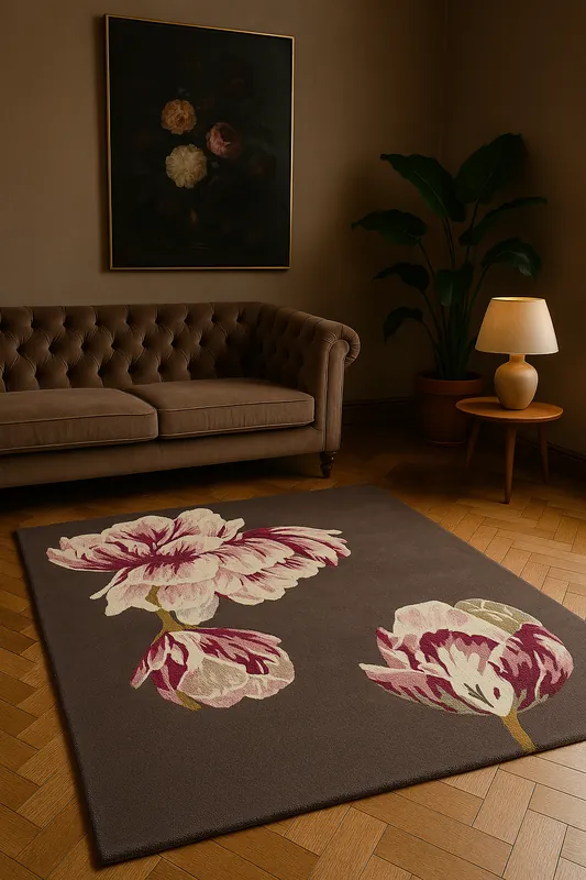 Gratis Verzending Laagpolig vloerkleed Ted Baker Tranquility Aubergine 56005