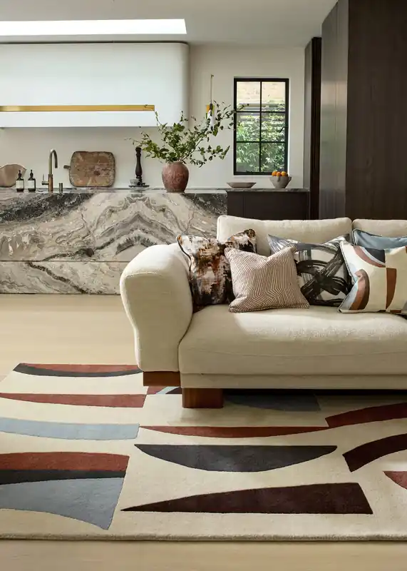Direct Beschikbaar Laagpolig vloerkleed van Harlequin | Torillo Cornflower - walnut