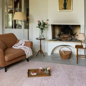 Korting Laagpolig Vloerkleed van Laura Ashley | Coleby petals Chalk pink