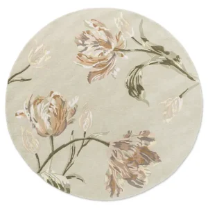 Aanbieding Luxueus en Sfeervol Vloerkleed van Laura Ashley | Gosford natural - Sage green Rond