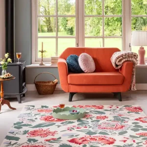 Luxueus en Sfeervol Vloerkleed van Laura Ashley | Wendling floral Poppy red Lage Prijs