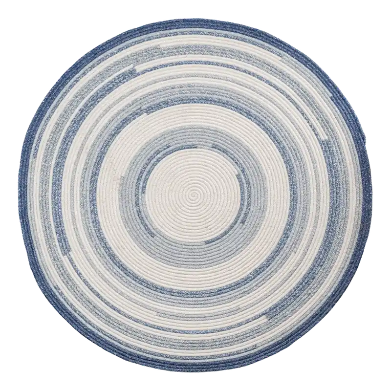 Wereldwijde Verzending MOMO Rugs Quid Blue Curve – Rond Designkleed met Blauwe Accenten