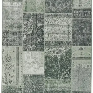 Patchwork vloerkleed Brinker Carpets Festival Bukan Dark Green (outlet) Aanbieding