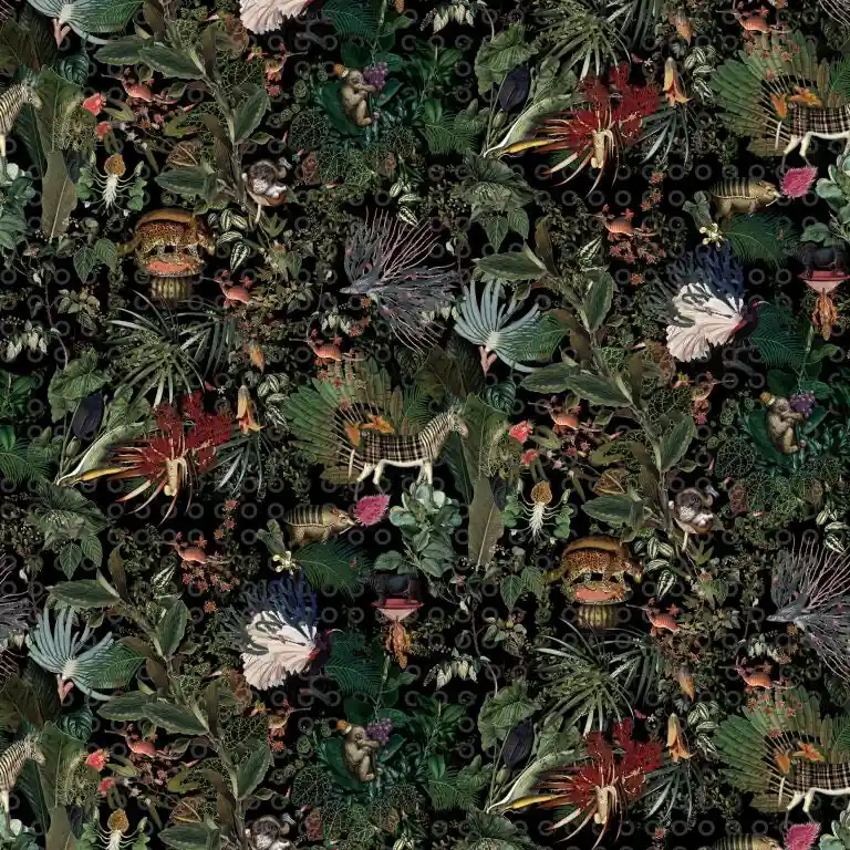 Rond Vloerkleed Moooi Carpets Menegerie of Extinct Animals Raven Rond Alleen Vandaag