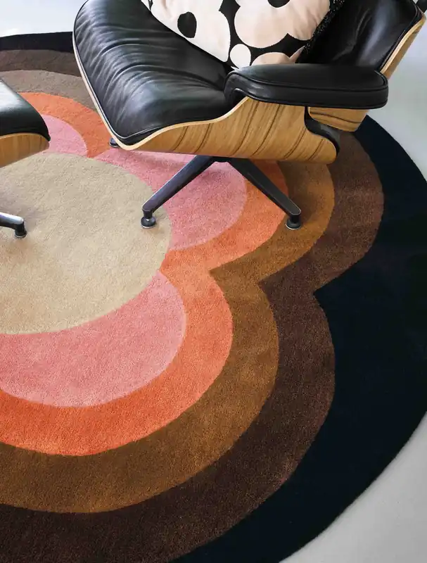 Lage Prijs Rond vloerkleed Orla Kiely Sunflow Pink 60005