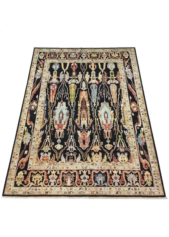 Unique Ziegler Art Deco Vloerkleed 13554 | Handgeknoopt uit Afghanistan (voorraad) Gratis Retour