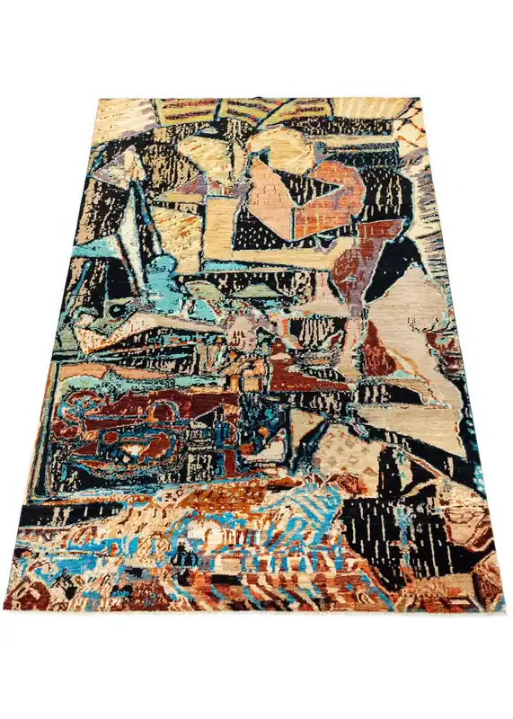Unique Ziegler Art Deco Vloerkleed 17952 | Handgeknoopt uit Afghanistan (voorraad) Gereduceerde Prijs
