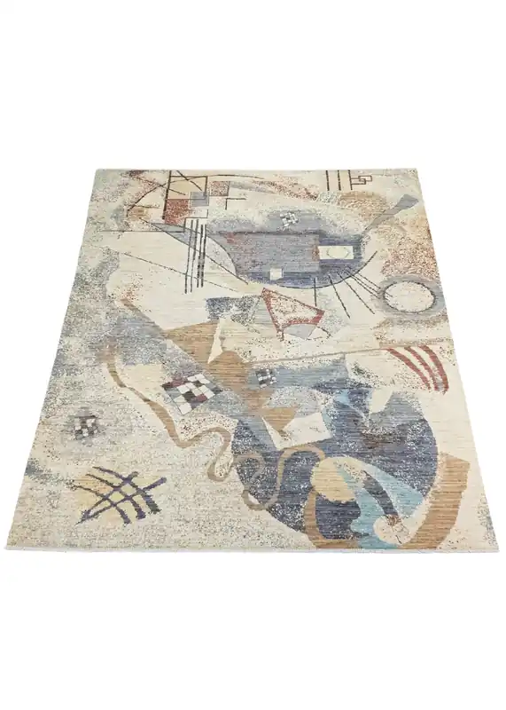 Must-Have Unique Ziegler Art Deco Vloerkleed 18445 | Handgeknoopt uit Afghanistan (voorraad)