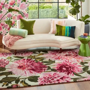 Express Levering Vloerkleed Harlequin Dahlia Fuchsia Palm 142402