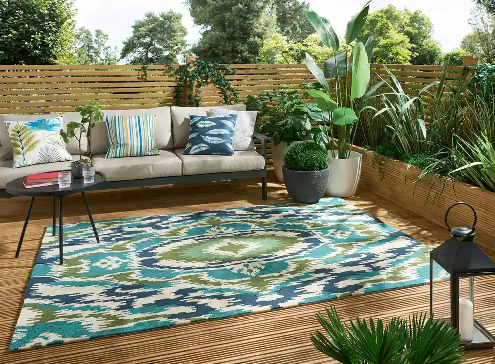 Vloerkleed Harlequin Ixora-Emerald/Palm/Chartreuse Outdoor 442007 Nieuw Model