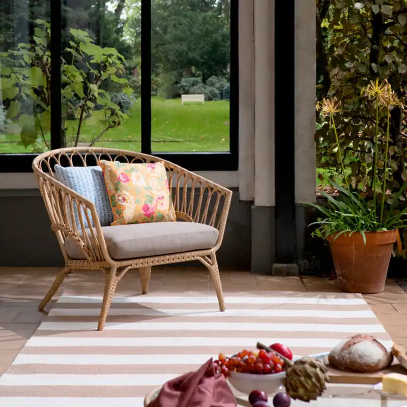 Favoriet Vloerkleed Laura Ashley Lille Pale Ochre Outdoor