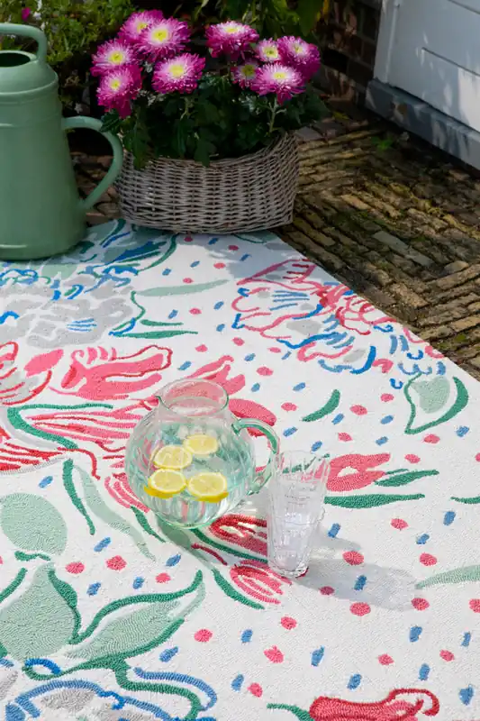 Korting Vloerkleed Laura Ashley Lillith Poppy Red Outdoor