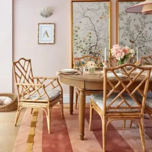 Alleen Vandaag Vloerkleed Layered Alice Crawley Bamboo Stripe Wool Rug Terracotta
