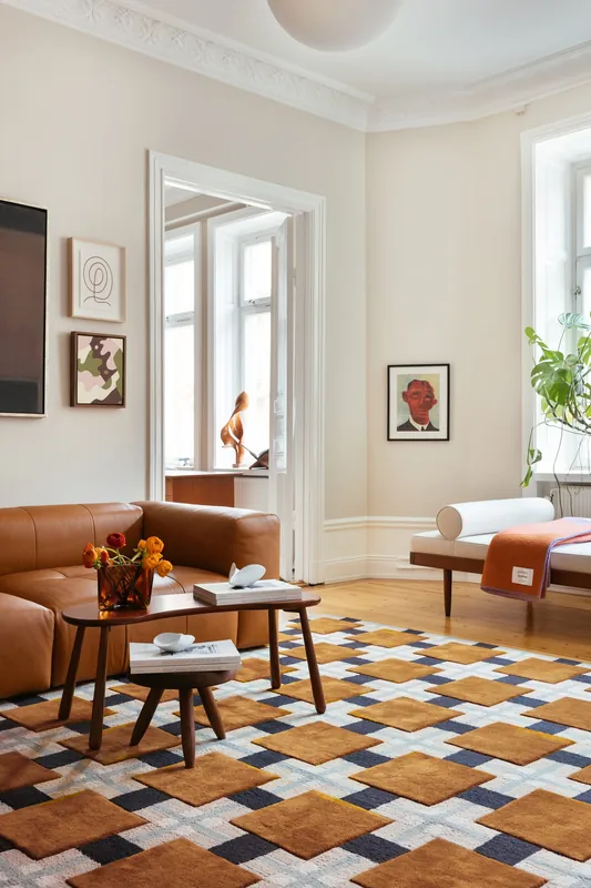 In De Mode Vloerkleed Layered Evelina Kroon Ochre Fields Wool Rug