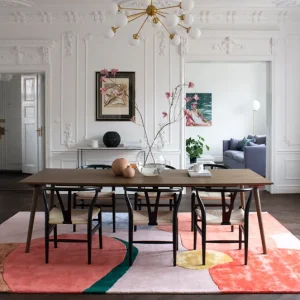 Beperkte Voorraad Vloerkleed Layered Flower Field Patterned Wool Rug