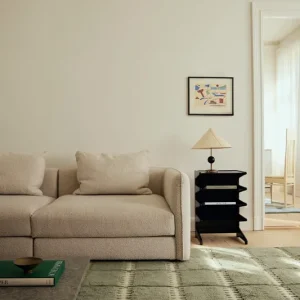 Ambachtelijk Vloerkleed Layered Lilly Wool Rug Green