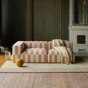 Beste Prijs Vloerkleed Layered Teklan Box Wool Rug Yellows
