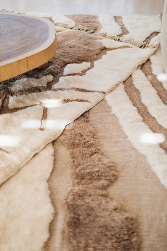 Vloerkleed MOMO Rugs Design Berber Mrirt Inlaid Lines Mel 015 Lage Kosten