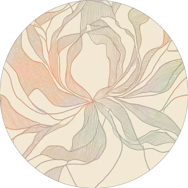 Vloerkleed MOMO rugs x NOŪRA studios - Bloom Beige/ multicolour Rond Luxe