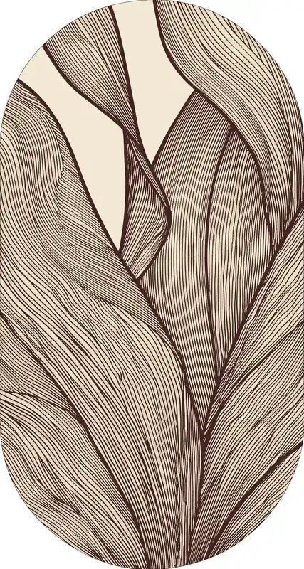 Vloerkleed MOMO rugs x NOŪRA studios - Botanical Beige/ bordeaux capsule Express Levering