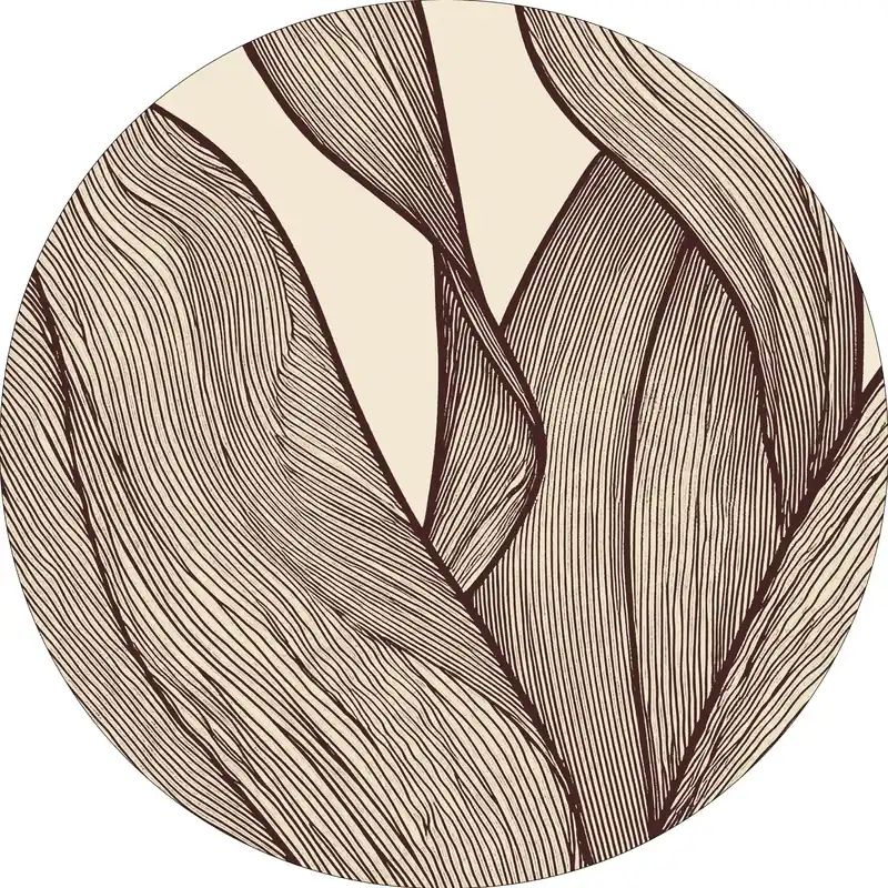 Finale Uitverkoop Vloerkleed MOMO rugs x NOŪRA studios - Botanical Beige/ bordeaux Rond